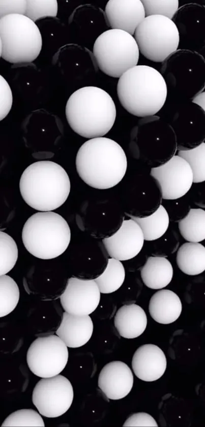 Black and white spheres pattern wallpaper.