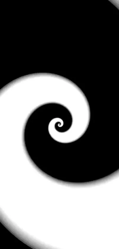 Black and white spiral wallpaper with an elegant, abstract design.