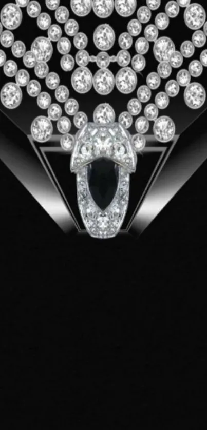 Luxury black wallpaper with diamond design.