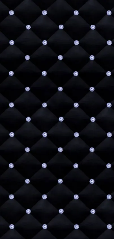 Elegant black diamond pattern wallpaper with sparkling gems.