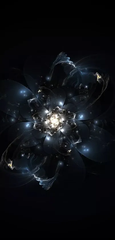 Abstract fractal design on a dark background.