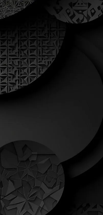 Elegant black geometric pattern wallpaper.