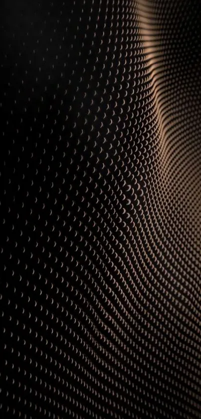 Elegant black grid pattern wallpaper with glowing copper tones.