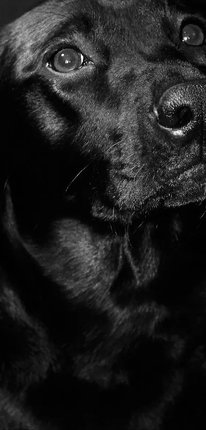 Black Labrador in stunning portrait style, perfect for a dog-lover's mobile wallpaper.