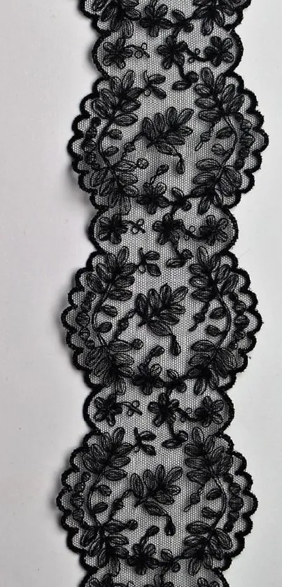 Elegant black lace with intricate floral patterns for mobile wallpaper.