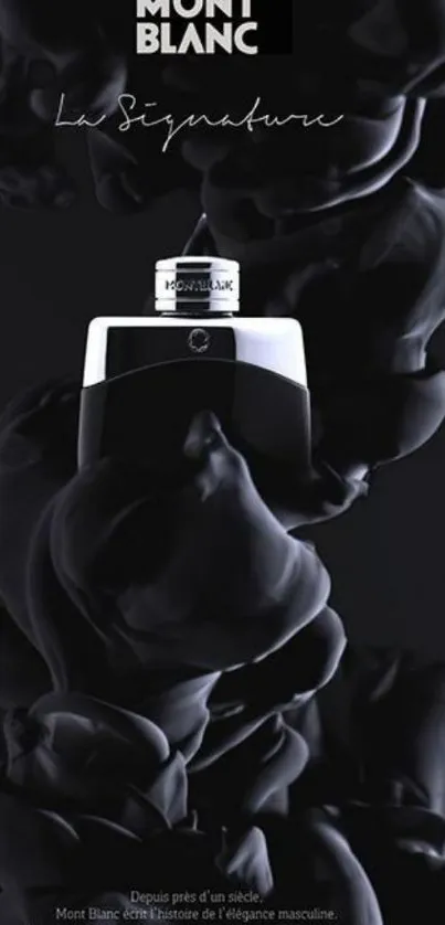 Montblanc perfume bottle on black background wallpaper.