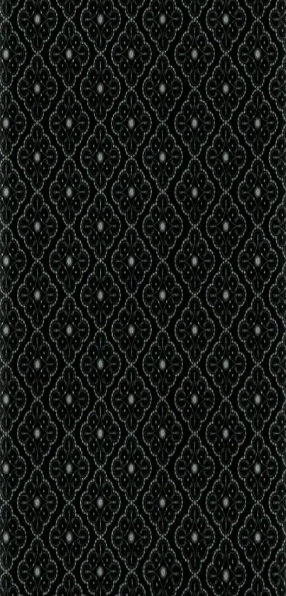 Elegant black pattern wallpaper with intricate symmetrical design.