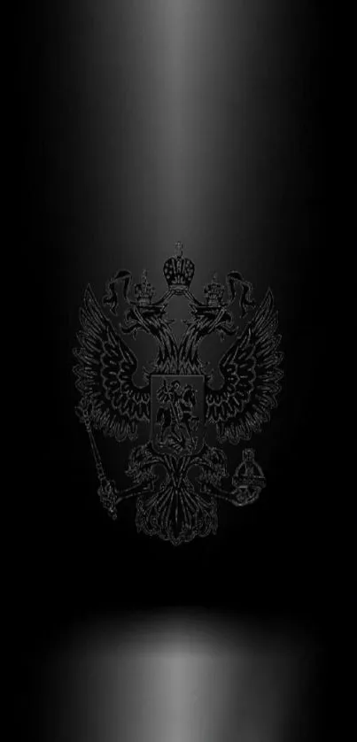 Sleek black wallpaper with detailed emblem for mobile phone.