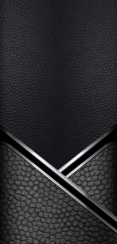 Elegant black mobile phone wallpaper with metallic accents.