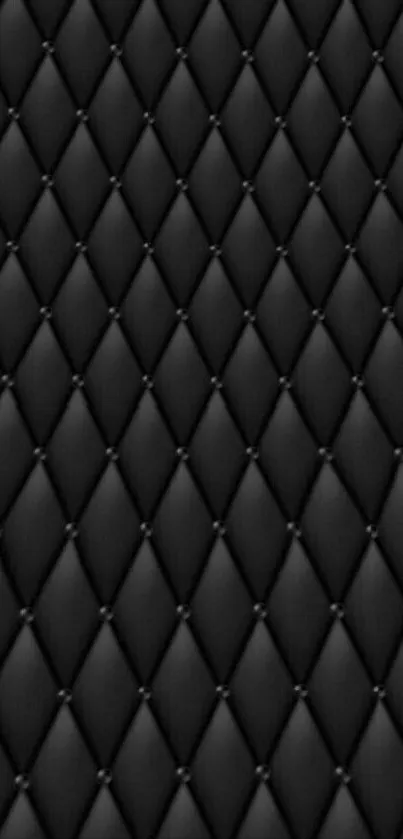 Elegant black quilted pattern wallpaper.