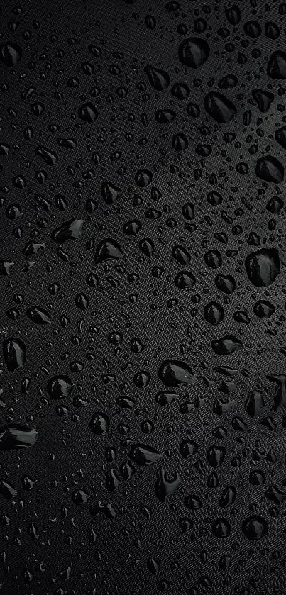 Black wallpaper with water droplets on dark surface.