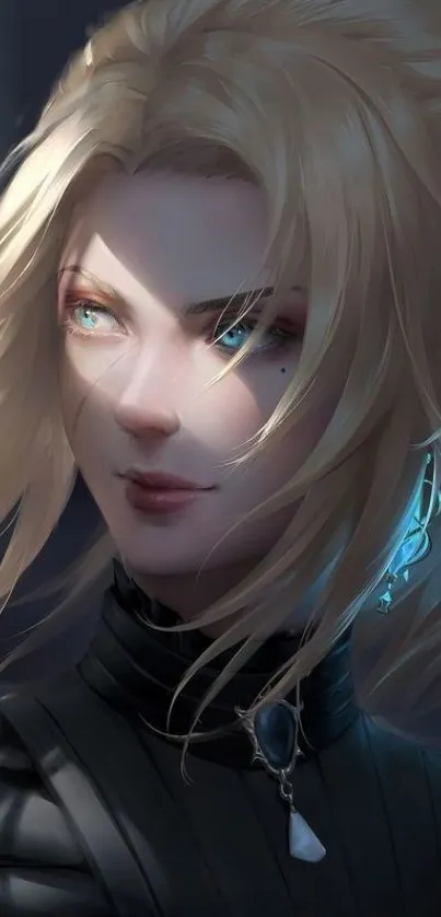 Elegant fantasy artwork of a blonde woman character.