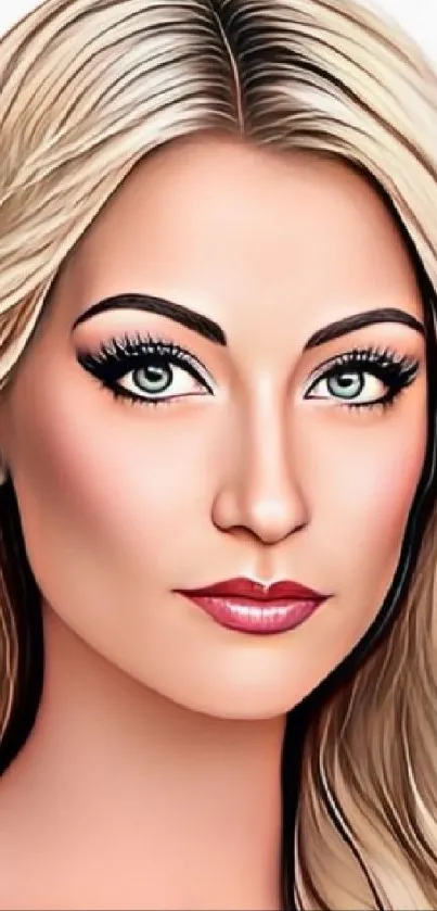 Artistic portrait of a beautiful blonde woman with striking features.