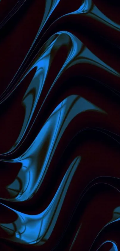 Elegant blue abstract waves wallpaper with smooth, flowing patterns.