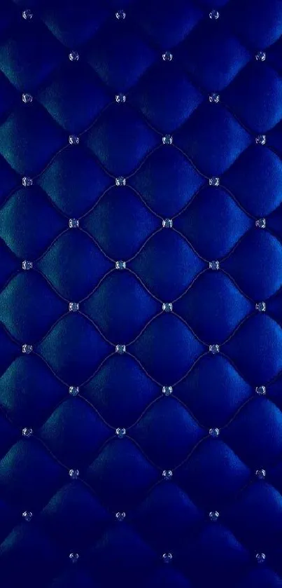 Luxurious blue quilted diamond pattern wallpaper for phones.