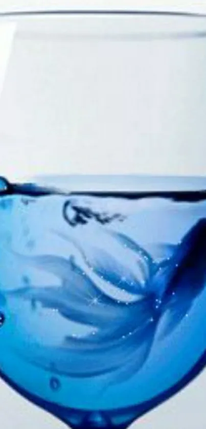 Stylish blue glass wallpaper with fluid design