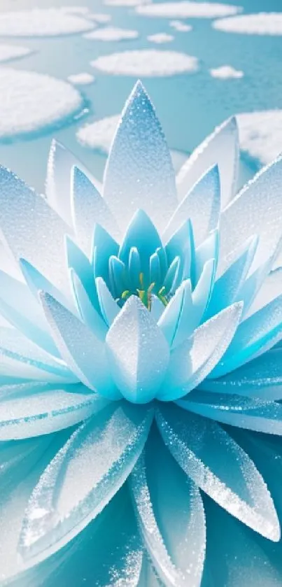 Elegant blue lotus flower on mobile wallpaper with serene design.