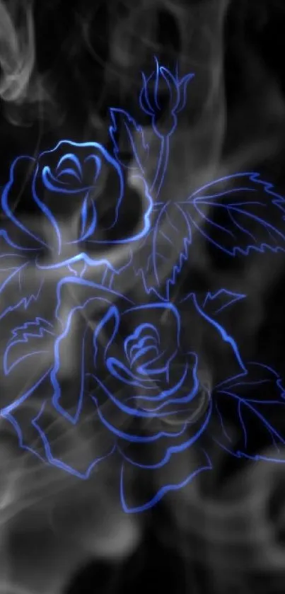 Elegant blue rose on a black background wallpaper.