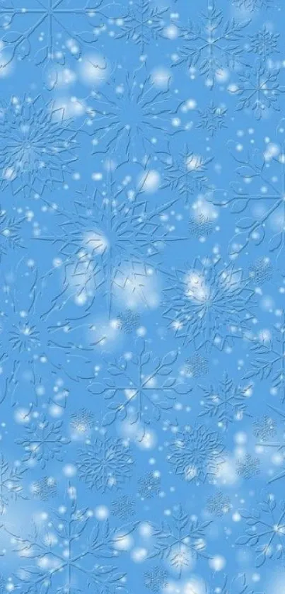 Elegant light blue snowflake wallpaper with frosty design.