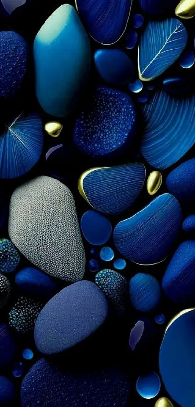 Mesmerizing blue stones mobile wallpaper with a sophisticated design.