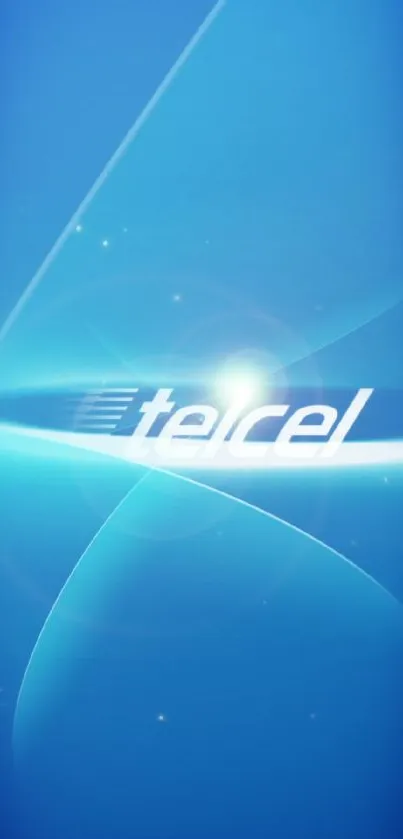 Sleek blue Telcel mobile wallpaper with a bright, elegant design.