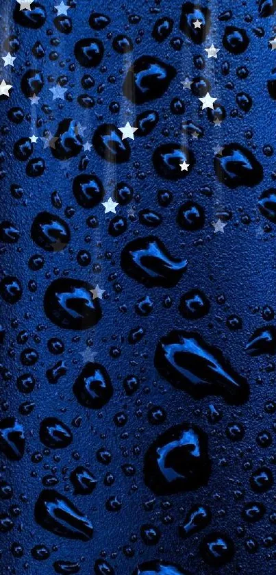 Intricate blue water droplets pattern on a dark background.