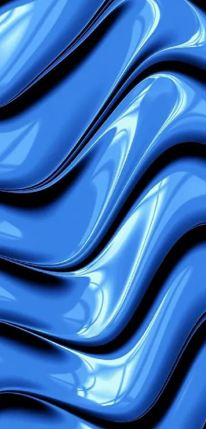 Glossy blue wave pattern wallpaper for mobile devices.