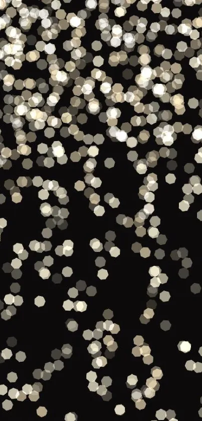 Elegant bokeh light circles on a black background wallpaper.