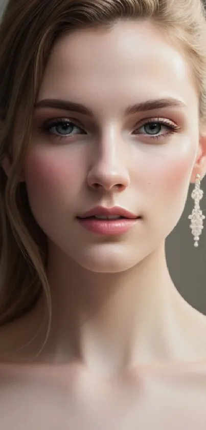 Elegant portrait of a bride with soft lighting and delicate details.
