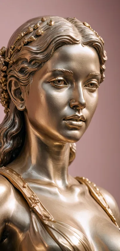 Bronze statue with intricate details, perfect for a sophisticated mobile wallpaper.