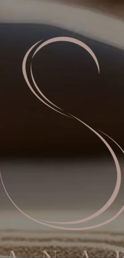 Elegant brown abstract wallpaper with letter S design.