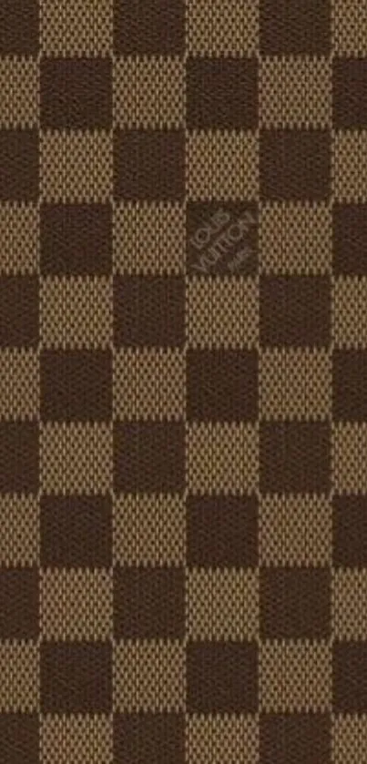 Brown and beige checkered pattern for mobile wallpaper.