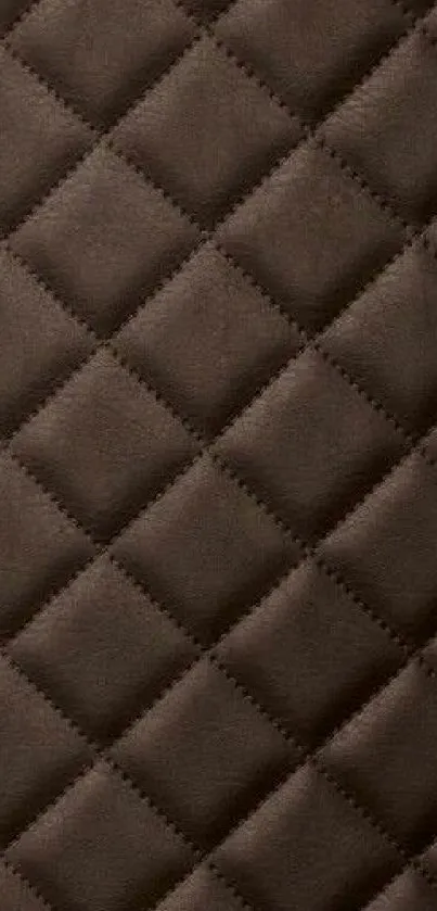 Brown quilted pattern mobile wallpaper with diamond texture.