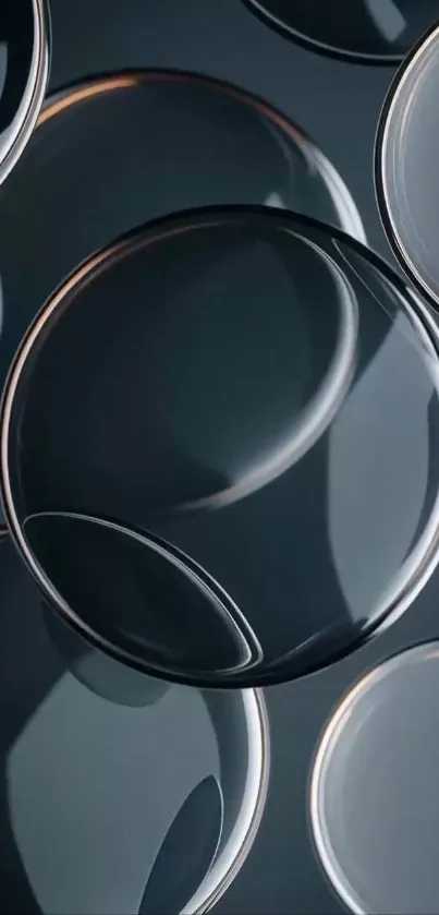 3D bubble-themed mobile wallpaper with gray hues.