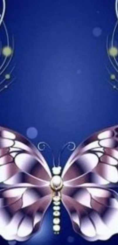 Elegant butterfly on a vivid blue background wallpaper.