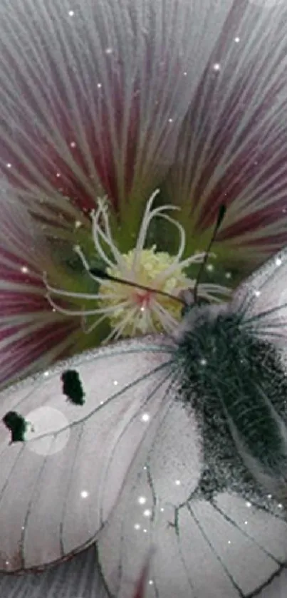 Elegant butterfly resting on a flower with detailed textures.