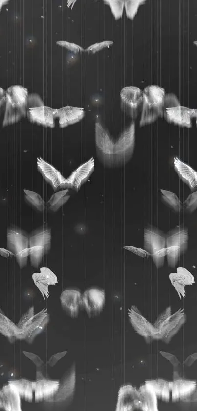 Elegant monochrome butterfly design wallpaper for phones.