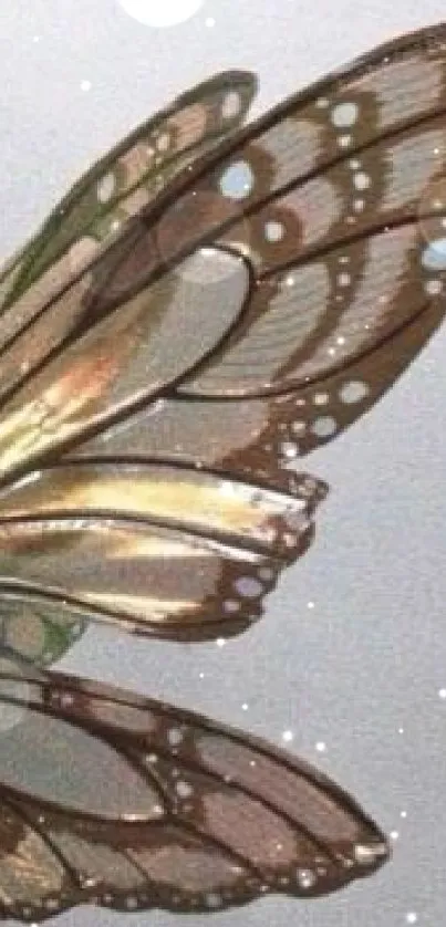 Elegant butterfly wing with light brown details.