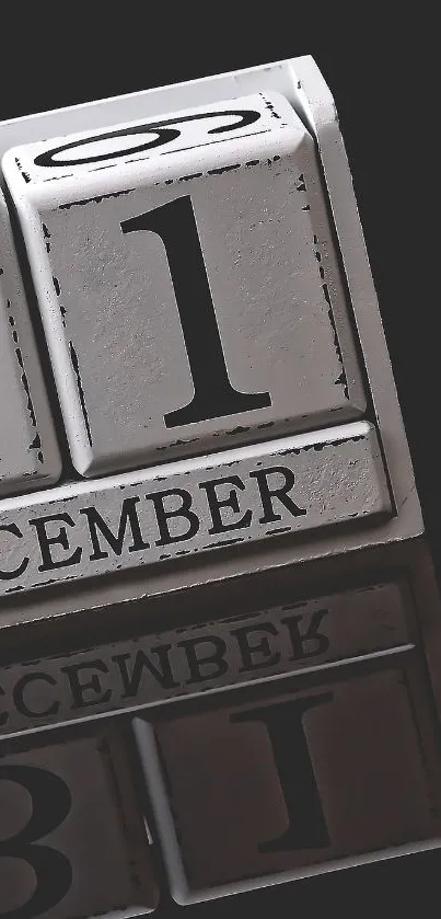 Stylish black and white December 31 calendar wallpaper.