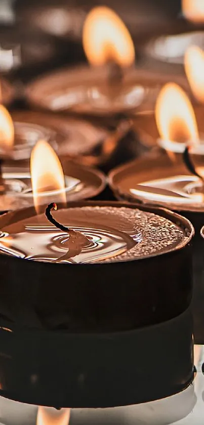 Elegant candles with warm, flickering lights for a soothing ambiance.