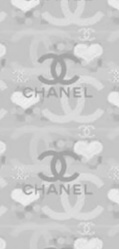 Gray Chanel logo pattern wallpaper for mobile