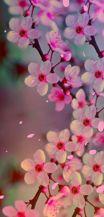 Cherry blossom mobile wallpaper with pink hues.