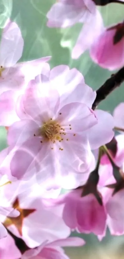 Beautiful cherry blossom wallpaper with pink petals and dreamy ambiance.