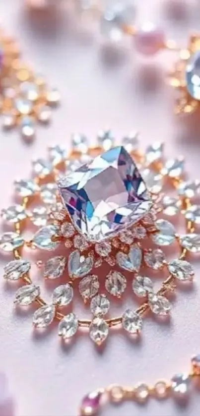 Ornate crystal gem pattern with intricate design and luxurious appeal.