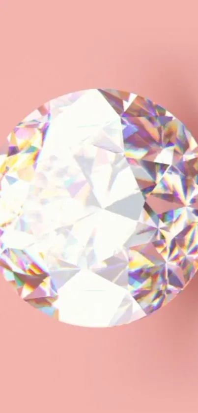 Sparkling crystal gem on a pink background wallpaper.