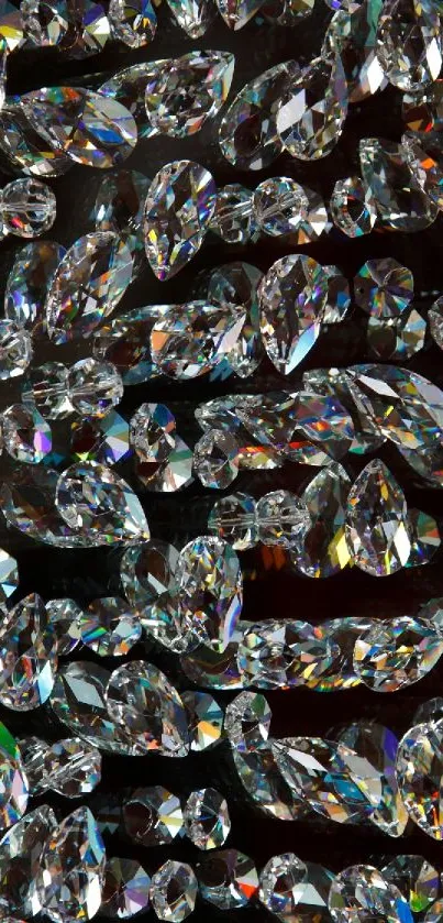 Intricate wallpaper with sparkling crystal gems design.