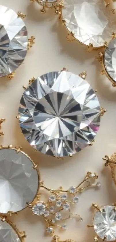 Elegant jewelry pattern with crystals and gold