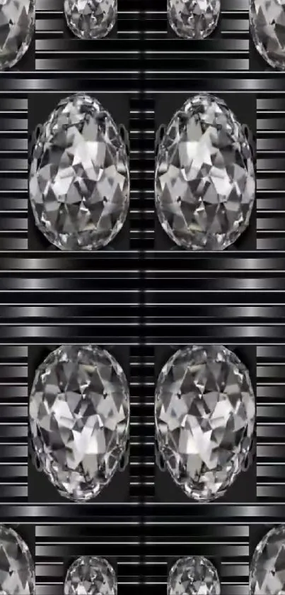 Elegant crystal pattern on a black background wallpaper.