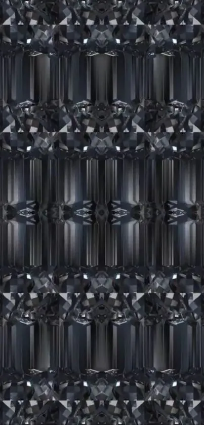 Intricate dark gray crystal pattern wallpaper.