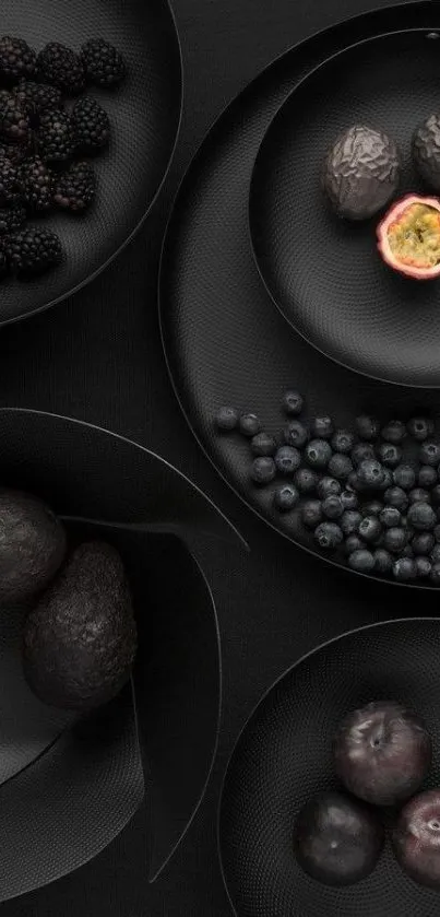 Elegant dark-themed fruit mobile wallpaper.